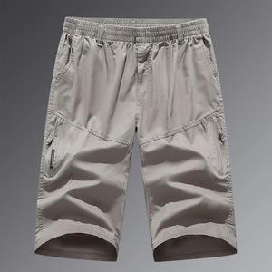 Pantalon court d'été en pur coton Nouveau short léger de couleur unie Grand short de plage de jogging pour hommes Pantalon de survêtement ample - Product Image 6