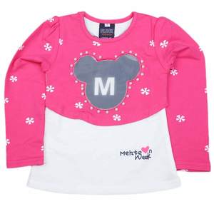 Camiseta de manga larga para niñas, 2 piezas - Rosa oscuro - Product Image 1