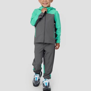 Chándal deportivo a prueba de viento para niños con logotipo personalizado, bolsillos con cremallera, puños elásticos, chándal de ajuste cómodo - Product Image 2
