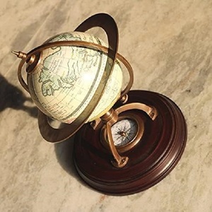 Brass Antique Bản Đồ Thế Giới Globe 1 Màu Sắc Tùy Chỉnh In La Bàn Từ Tin Trang Trí Xoay Trái Đất Địa Lý Nghệ Thuật Món Quà Hoàn Hảo - Product Image 3
