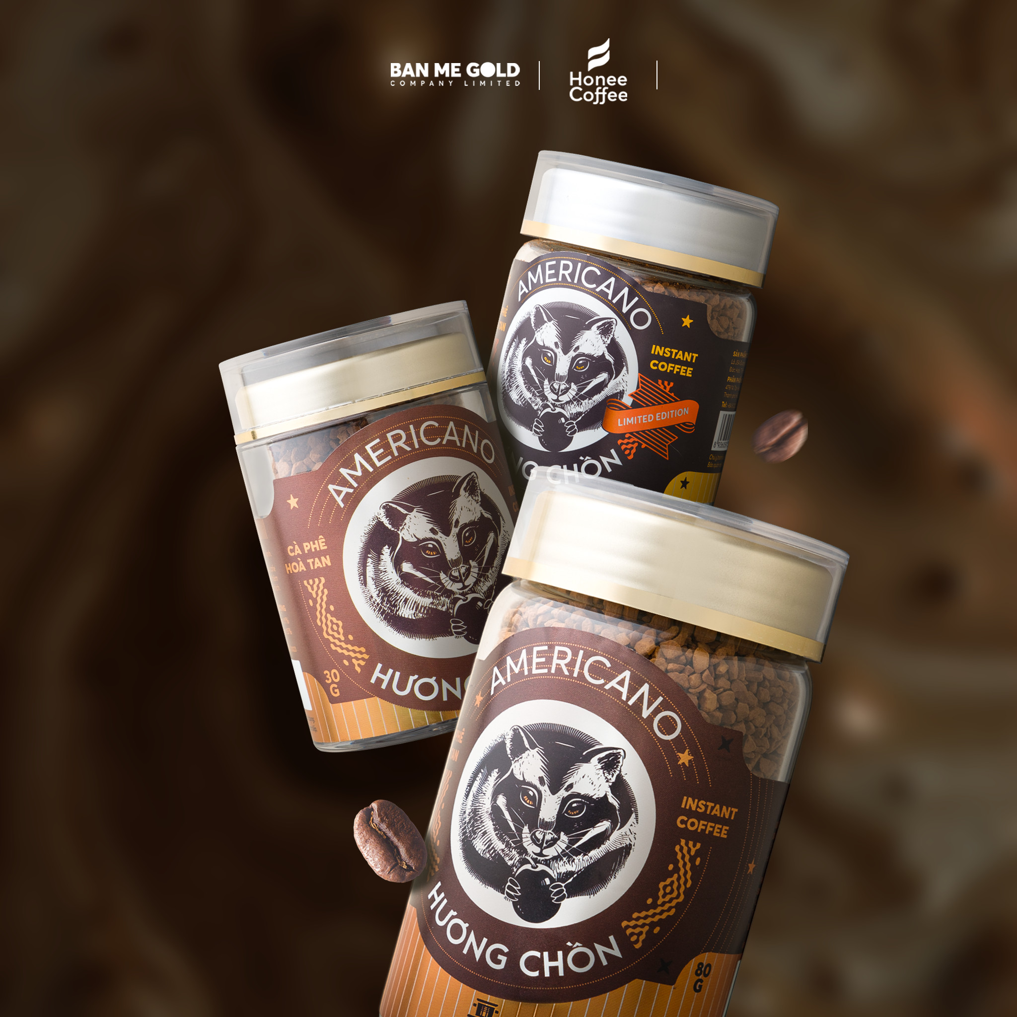 ベトナム　高級豆　Huong Chon プレミアムローストコーヒー 200g Huong Chon Americano - Premium Instant Coffee from Vietnam