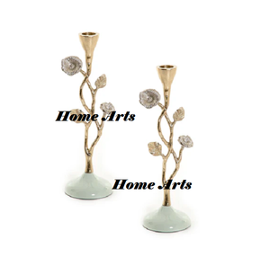 Bougeoir en fer couleur or fait à la main avec base en marbre blanc Vaisselle Bougeoir à bougie chauffe-plat à un prix attractif - Product Image 2