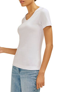 Camisetas de talla grande para mujer, venta al por mayor, camisetas de manga corta 100% algodón para mujer - Product Image 2