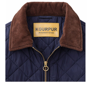 Chaqueta de Hombre al por Mayor, Chaqueta Acolchada con Forro Acolchado de Diamantes Vintage, Cuello de Pana para Hombre, Chaqueta con Logotipo Personalizado de Marca Privada - Product Image 5