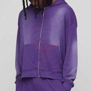 Low MOQ Best Selling Men's Acid Wash Breathable Winter Hooded Tracksuits Premium Quality Contrast Color - Product Image 3