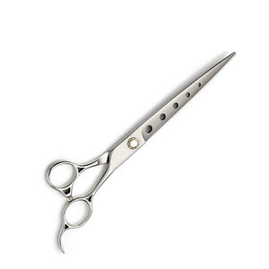 Ciseaux de toilettage pour animaux de compagnie à poignée fantaisie lames droites ciseaux pour droitier ciseaux de toilettage de cheveux 7.0" - Product Image 2