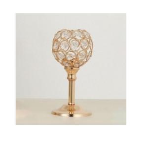 Supplier of Gold Shinning Metal <b>Crystal</b> Candle Holder Table Top Handmade Wholesale High Demanding Gold Metal <b>Crystal</b> Holder - Product Image 1