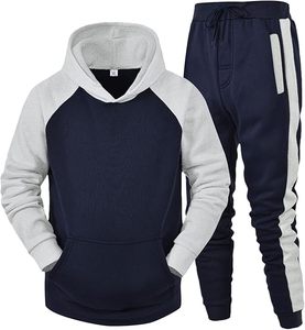 El mejor conjunto de pantalones de chándal con capucha y cremallera completa de alta calidad, chándales deportivos informales de 2 piezas, chándales de moda para correr, talla XL - Product Image 6