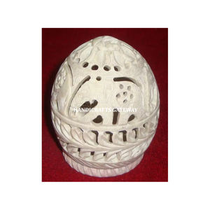 แฮนด์เมดรูปไข่หินสบู่ธรรมชาติแกะสลักมือการออกแบบที่ทันสมัยเทียนแสงชาสําหรับตกแต่งบ้านในราคาที่ดีที่สุดที่ - Product Image 1