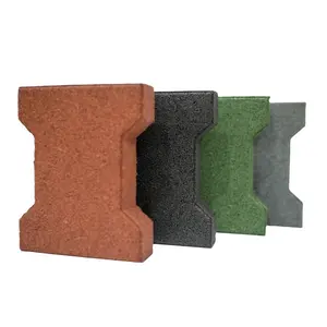 Perfect for Landscaping Shock-Absorbent High Impact Outdoor Rubber Dog Bone Pavers For Garden, Play Areas & Recreational Park