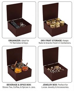 Caja de Joyería de Madera Estampada Estilo Vintage Hecha a Mano, Diseños Personalizados para un Patrón Único, Organización Premium de Accesorios - Product Image 5