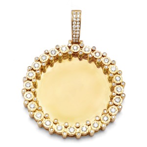 D'VINS JEWELS Pendentif Médaillon Photo en Or Massif 14K avec Diamant Jaune Taille Ronde Brillante Certifié GIA Bijoux Unisexe - Product Image 4