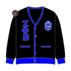 Cardigans en acrylique pour femmes Zeta Phi Beta avec broderie fine |   Pull cardigan brodé personnalisé pour femmes ZOB Sorority - Product Image 2
