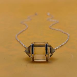 Collar con colgante de plata de ley 925 hecho a mano con cadena de cristal terminada doble, colgantes, regalo de aniversario, venta al por mayor - Product Image 4