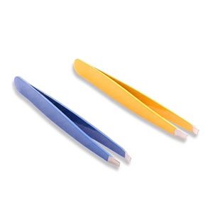 Pinzas profesionales para cejas de acero inoxidable, herramientas de maquillaje de belleza, pinzas de precisión, pinzas de Punta inclinada - Product Image 1