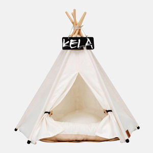 Tente pliable pour chien en coton à motif uni - Product Image 1