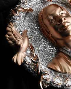 Pendentif chaîne en moissanite taille brillant glacée, style hip-hop, en argent sterling 925 plaqué or, personnalisable avec visage, qualité VVS, certifié GRA - Product Image 4