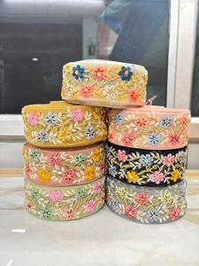 Encaje de Red Bordado con Hilo Metálico de Lujo Hecho a Mano, Accesorios de Novia Florales Ecológicos, Malla Suave para Vestidos de Noche con Perlas - Product Image 3