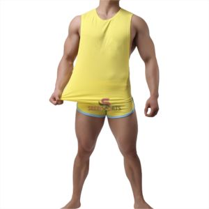 Full Customizable 2 Pieces Sports <b>Suit</b> Set Mens Solid Color Round Collar Sleeveless Pullover and Short <b>Pants</b> - Product Image 6