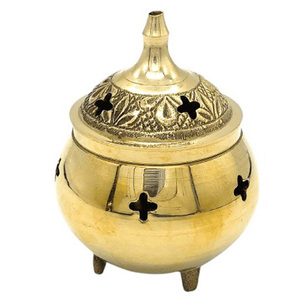 Quemador de cono de incienso de metal, incensario de base alta de Oriente Medio, quemador de incienso de carbón religioso para iglesia, Yoga, Spa, decoración del hogar - Product Image 5