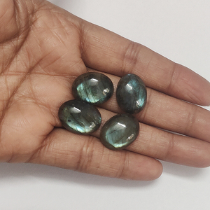6 Pcs de Labradorite Naturelle 18x14mm Cabochon Ovale 70.05 Cts Lot Iroc Ventes Haute Qualité Labradorite Gemstone Cab US $24 pour Tous - Product Image 6