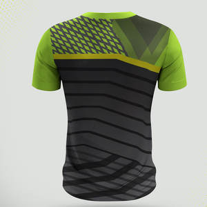 Camiseta Verde Lima Personalizada para Hombre |   Camiseta negra con estampado geométrico |   Camiseta Deportiva Sublimada |   Ropa de Entrenamiento al por Mayor - Product Image 6