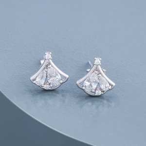92.5 Sterling <b>Silver</b> <b>Stud</b> <b>Earrings</b> for Wedding Party Engagement Gifts-Number Pattern - Product Image 5
