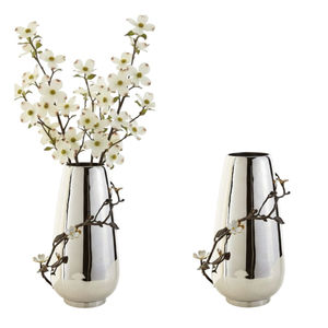 Luxury Design Tabletop Vase Elegant Metal Flower Vase With <b>Bronze</b> Branch And White Enamel Flowers Home Decor Gift Low Price - Product Image 1