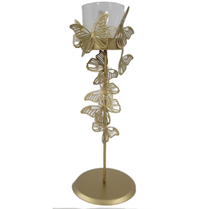 Magnifique support de bougie en métal fait à la main, écologique, durable, avec des accents de papillon, résistance et force de réflexion pour la maison - Product Image 6