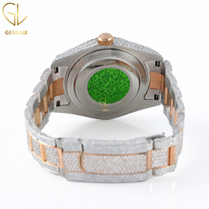 Reloj de Diamantes Moissanite D VVS Personalizado, Reloj de Lujo de Dos Tonos de Oro con Diamantes Moissanite para Hombre, Estilo Hip Hop - Product Image 6