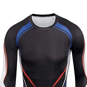 เสื้อรัดรูปผู้ชายแบบสวมใส่สบาย ระบายอากาศได้ดี ป้องกันรังสียูวี เหมาะสำหรับการฝึกซ้อมแบบครอสเทรนนิ่ง ไร้ตะเข็บ ยืดหยุ่นได้ดี - Product Image 4