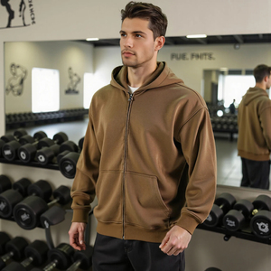 Sudadera con Capucha Premium Unisex, Cierre Completo, Talla Grande, Forro Sólido, Estilo Vintage, 100% Algodón French Terry, Ropa Urbana Casual de Invierno - Product Image 1