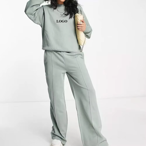 Nuevo diseño de chándal de algodón con capucha, ajuste holgado, manga larga, ropa informal, transpirable, secado rápido, Color sólido, cuello redondo, manga larga - Product Image 3