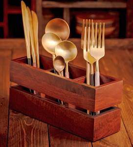 Wooden <b>Cutlery</b> Holder for <b>Cutlery</b> and Utensils Holder New Wooden <b>Cutlery</b> in New Style Printed Sticker Woden Caddy in Low Price - Product Image 4