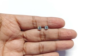 <b>Stud</b> Earrings 925 <b>Sterling</b> <b>Silver</b> Diamond Dainty Earrings For Girlfriend Cubic Zirconia 5mm Gemstone Minimalist <b>Studs</b> - Product Image 4