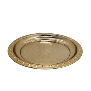 Assiette de service ronde en fer martelé couleur or personnalisée pour la cuisine et la décoration de table Vaisselle élégante avec chargeur - Product Image 6