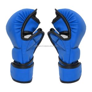 Unisex Lightweight MMA Grappling Gloves Premium PU Leather Open Palm Design Sparring Training Fighting Hook Loop Closure Custom - Product Image 2