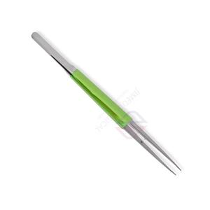 Micro Pinzas Depakey de Acero Inoxidable con Mango Recubierto Verde, Acabado Arenado, Certificación CE, para Uso Quirúrgico Hospitalario - Product Image 3