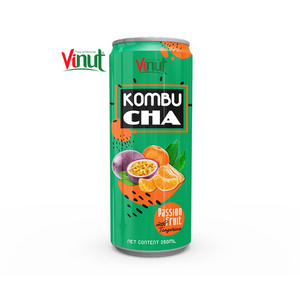 Boisson Kombucha au fruit de la passion et à la mandarine en conserve (250 ml) - Meilleur prix - Fournisseur OEM au Vietnam - Product Image 1
