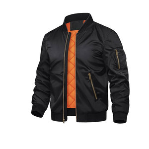 Wholesale Custom <b>Men's</b> Breathable Canvas Bomber <b>Jacket</b> Plus Size <b>Waterproof</b> Eco-Friendly Windbreaker for Spring Autumn <b>Winter</b> - Product Image 1