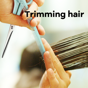 กรรไกรตัดผมสเตนเลสแบบมืออาชีพด้ามจับพลาสติกขอบเรียบกรรไกรสำหรับใช้ในครัวเรือน - Product Image 3