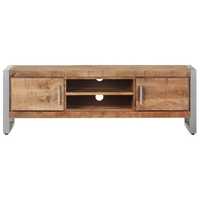 Mueble de TV Europeo Moderno Industrial de Madera Maciza Hecho a Mano con Estantes de Almacenamiento