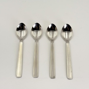 Stainless Steel Spoon Set of 4 with <b>Box</b> with Square Conventional Handle Thickened Material Atmosphere Hotel Spoon Set - Product Image 2
