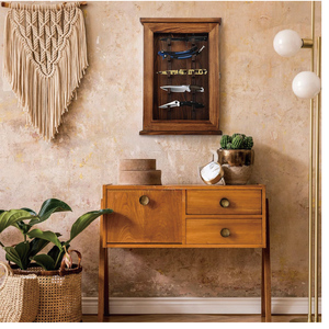 Boîte à couteaux murale en bois avec présentoir pour 6 couteaux, organisateur de collection, support de rangement pour couteaux - Product Image 4