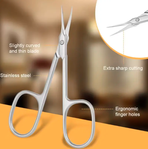 Tijera de uñas de belleza hecha a medida, tijeras de manicura para maquillaje con cuchillas afiladas curvas de acero inoxidable, Tijera para uñas de ANAAIF - Product Image 5