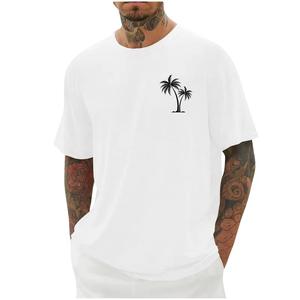 T-shirt personnalisé haut de gamme pour homme 2025 – Design unique, été, 100 % coton, manches courtes, couleur unie, poche haute - Product Image 1
