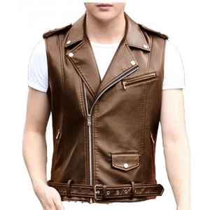 Chaqueta de moto de cuero genuino para hombre de último diseño, respetuosa con el medio ambiente, chaleco Vintage para hombre, chaleco protector elegante y cómodo - Product Image 3