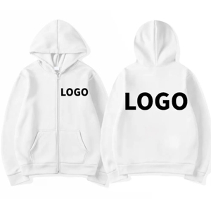 Streetwear d'hiver 2025, sweat à capuche pour homme, sweat à capuche zippé en coton avec logo de sérigraphie personnalisé, poids lourd - Product Image 1