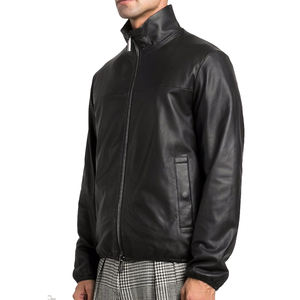Veste en cuir personnalisée en gros de qualité supérieure à manches longues vêtements de mode veste en cuir véritable pour hommes - Product Image 3