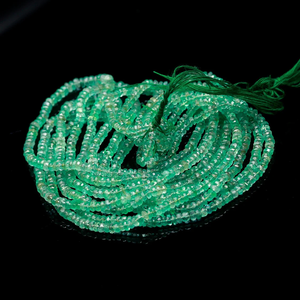 Cuentas de Esmeralda Verde Natural de Zambia de 2.5-3.5 mm, Facetadas, en Forma de Rondelle, Hebras de 16 Pulgadas para la Fabricación de Joyas - Product Image 2